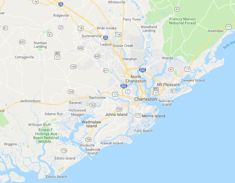 Downtown Charleston Sc Zip Code Map - Map of world